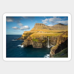 Mulafossur waterfall, Faroe Island Sticker